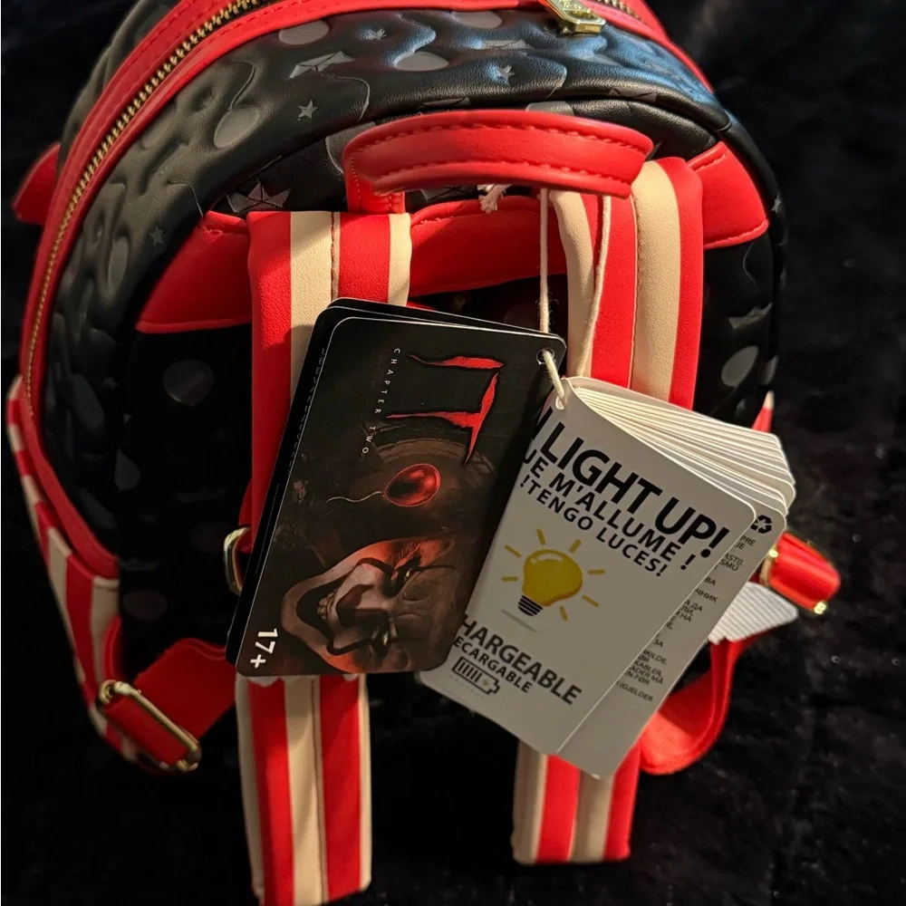 Loungefly Red and White Pennywise Circus Backpack